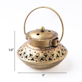 Vintage Brass Finish Metal Candle Holder / Incense Burner